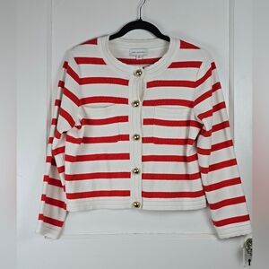 Free Assembly Orange and White Striped Sweater M